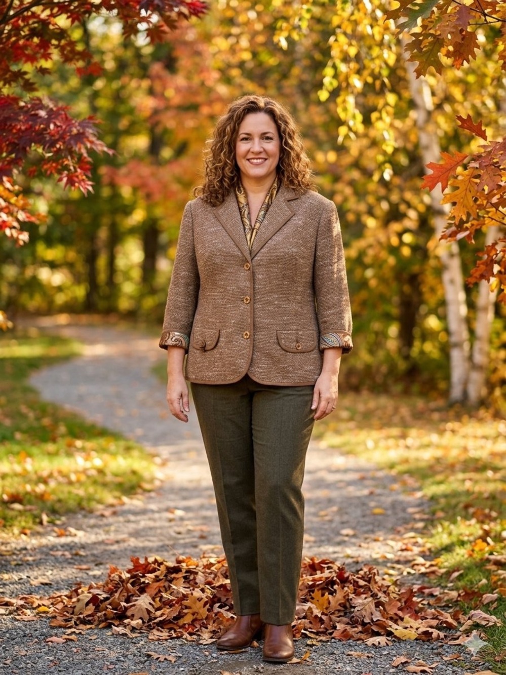 Kate Hill Brown Textured Tweed Blazer (20W)